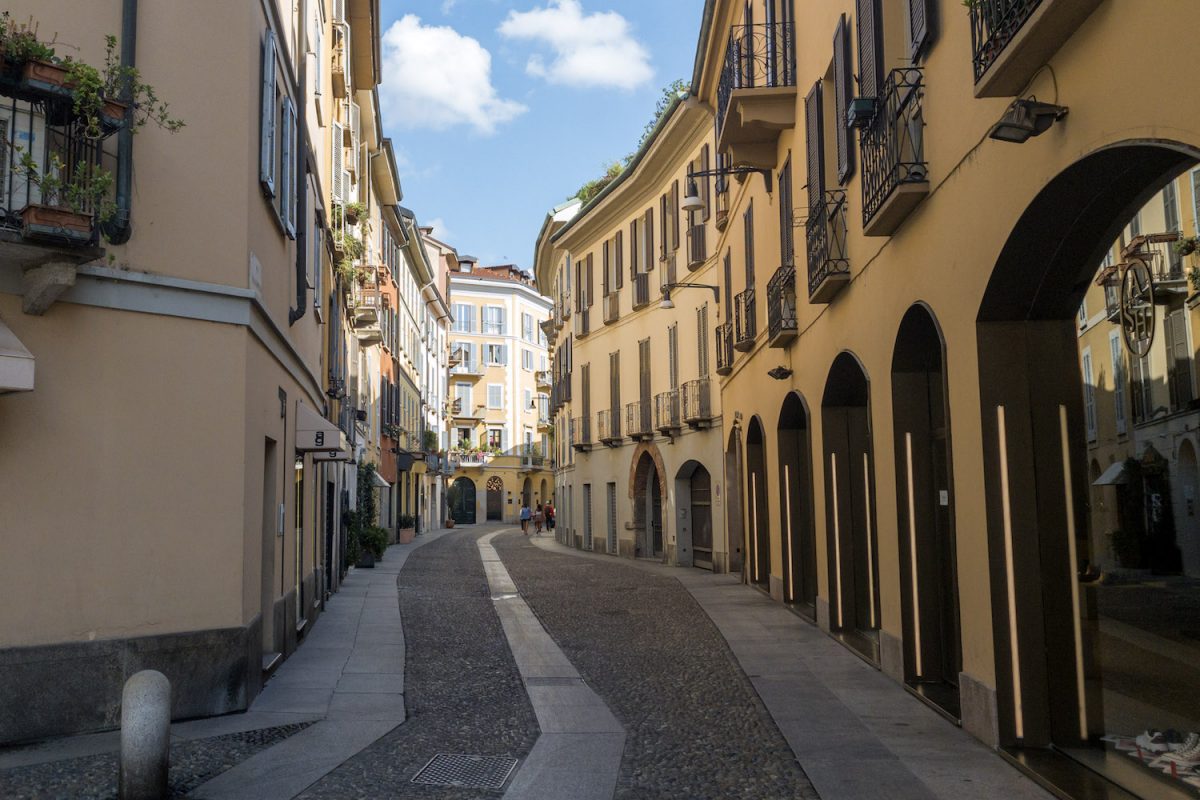 Brera Milan district Via Madonnina