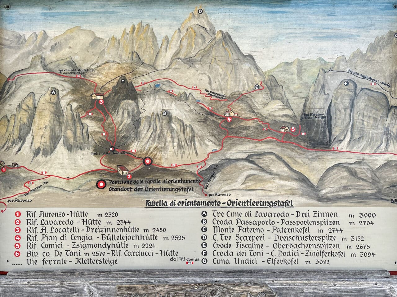 tre cime di lavaredo altezza
