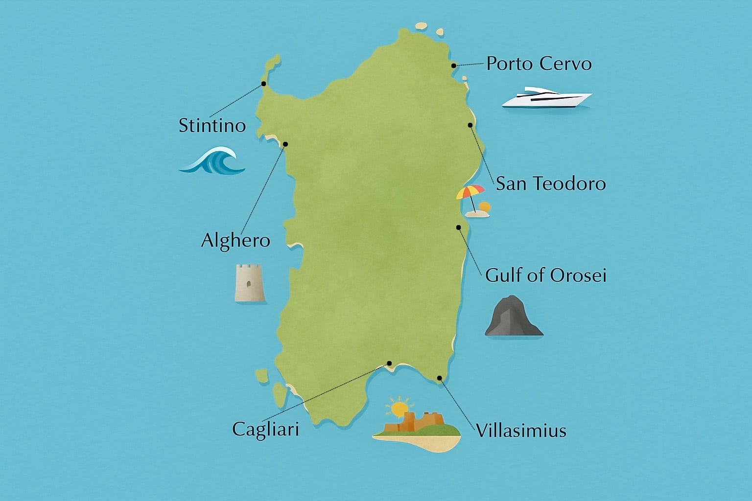 Best Places to Stay in Sardinia Italy Map Island