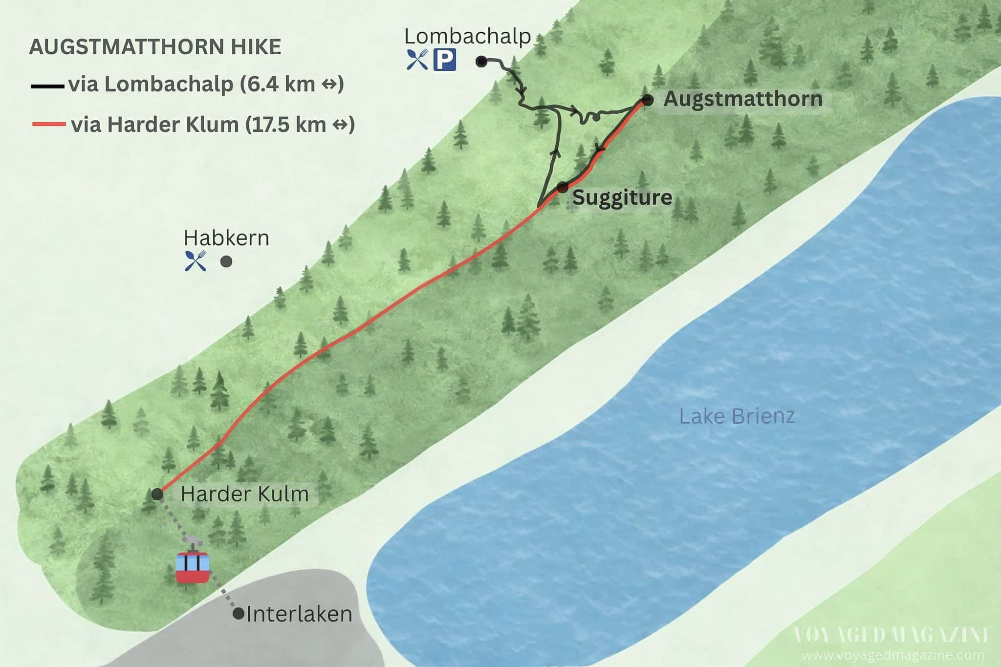 Augstmatthorn hike map lombachalp route