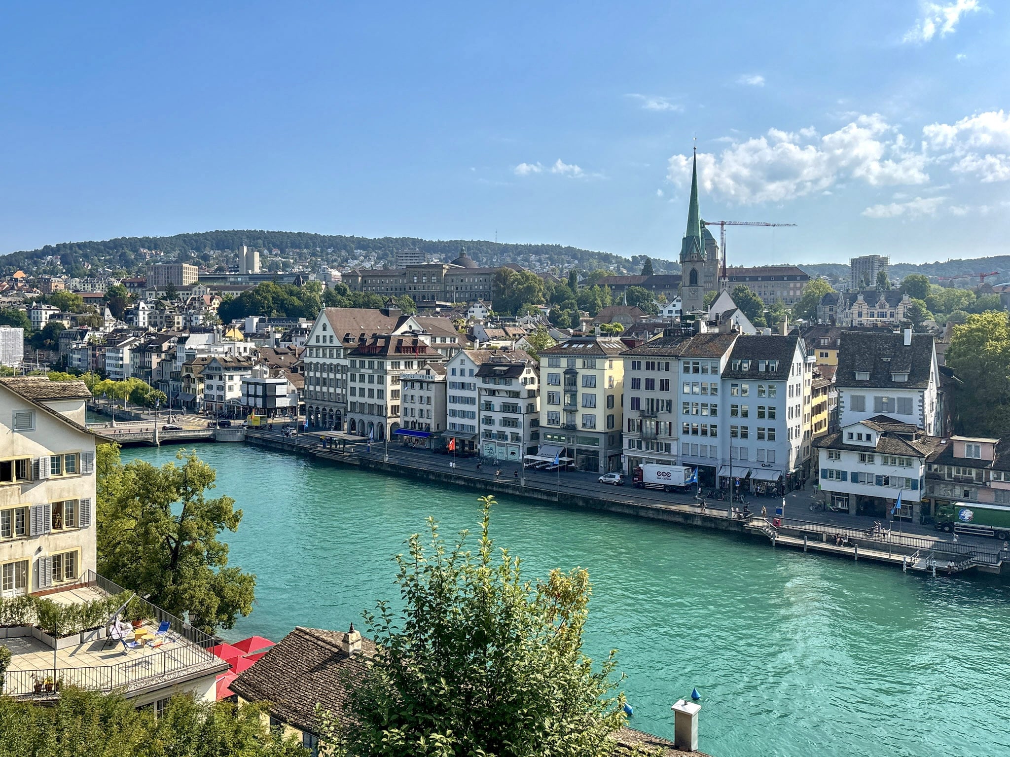 Zurich Switzerland Old Town Lindenhof view