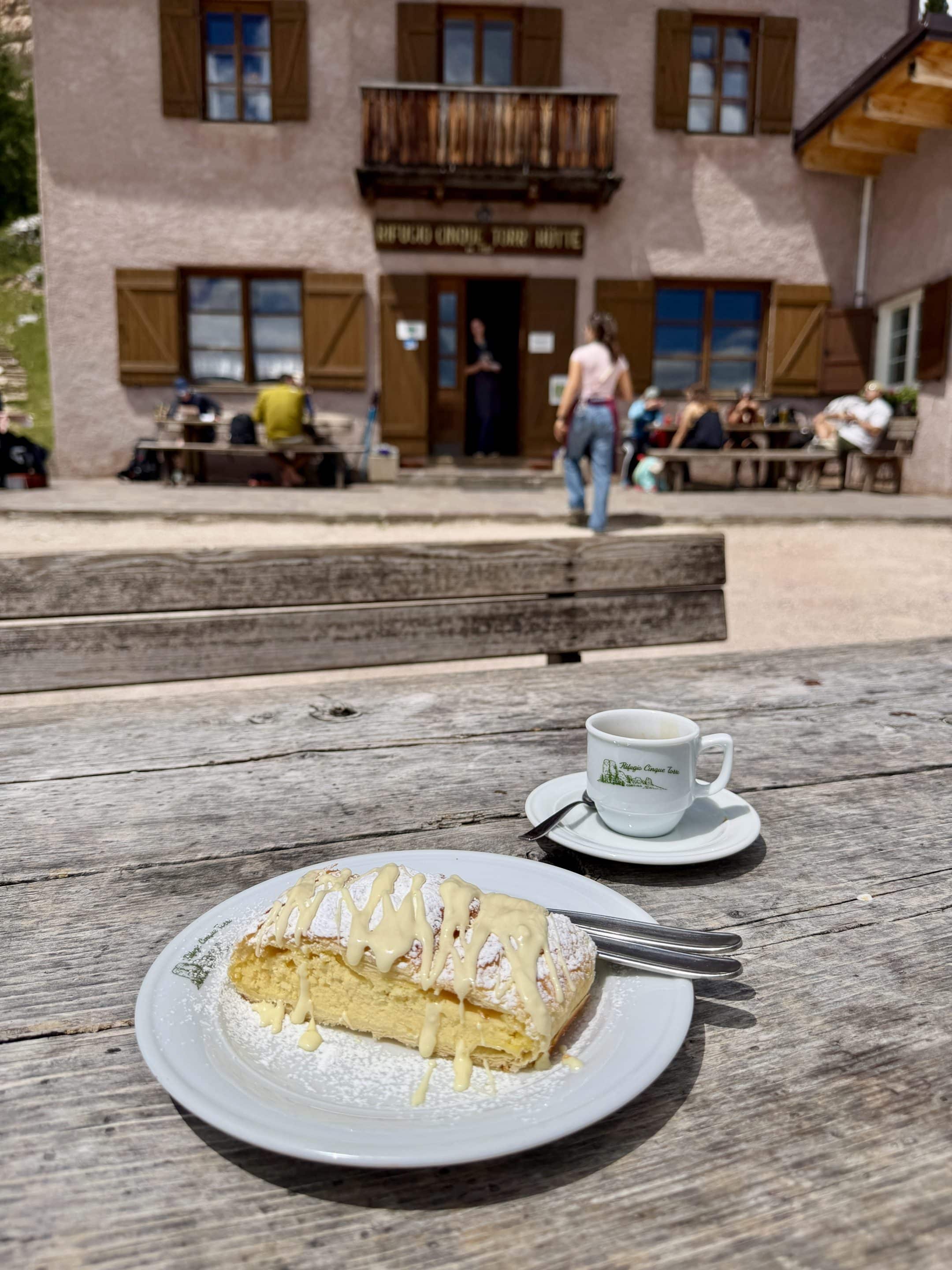 Cinque Torri Hike Dolomites Passo Giau 20 Cinque Torri Hut Cake
