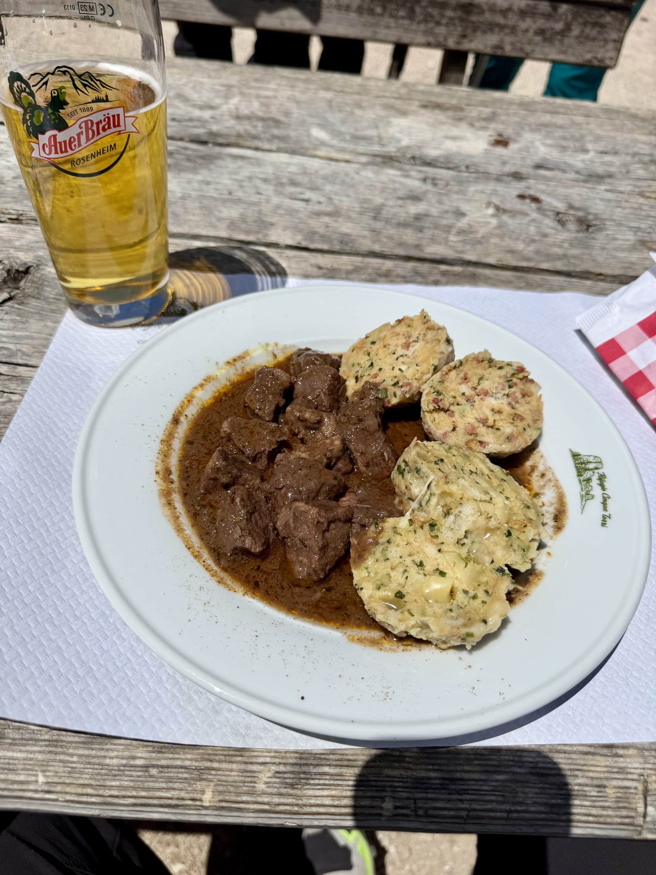 Cinque Torri Hike Dolomites Passo Giau 3 Cinque Torri Hut Food Canederli Gulash