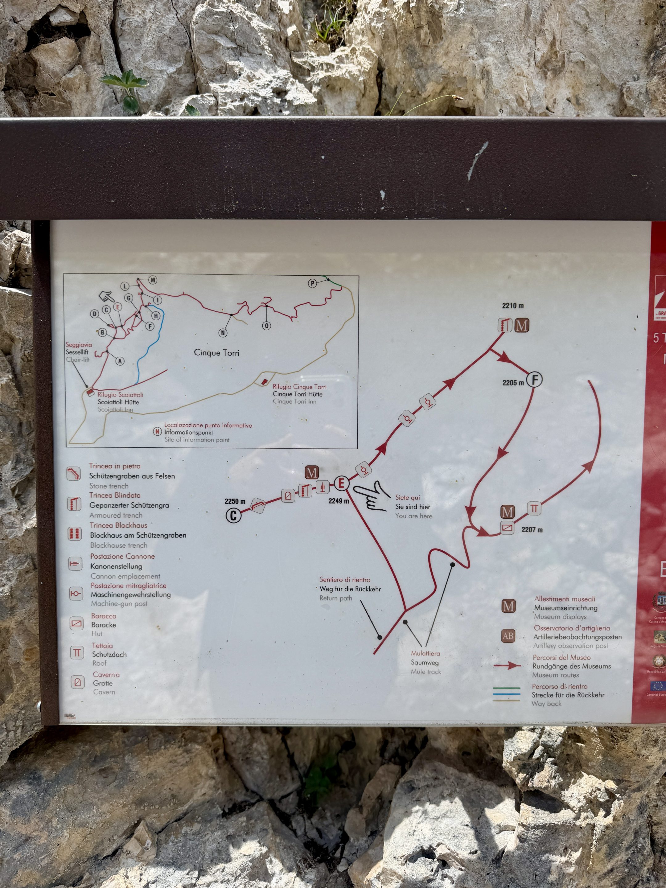Cinque Torri WWI Museum Map Cinque Torri WWI Museum Map