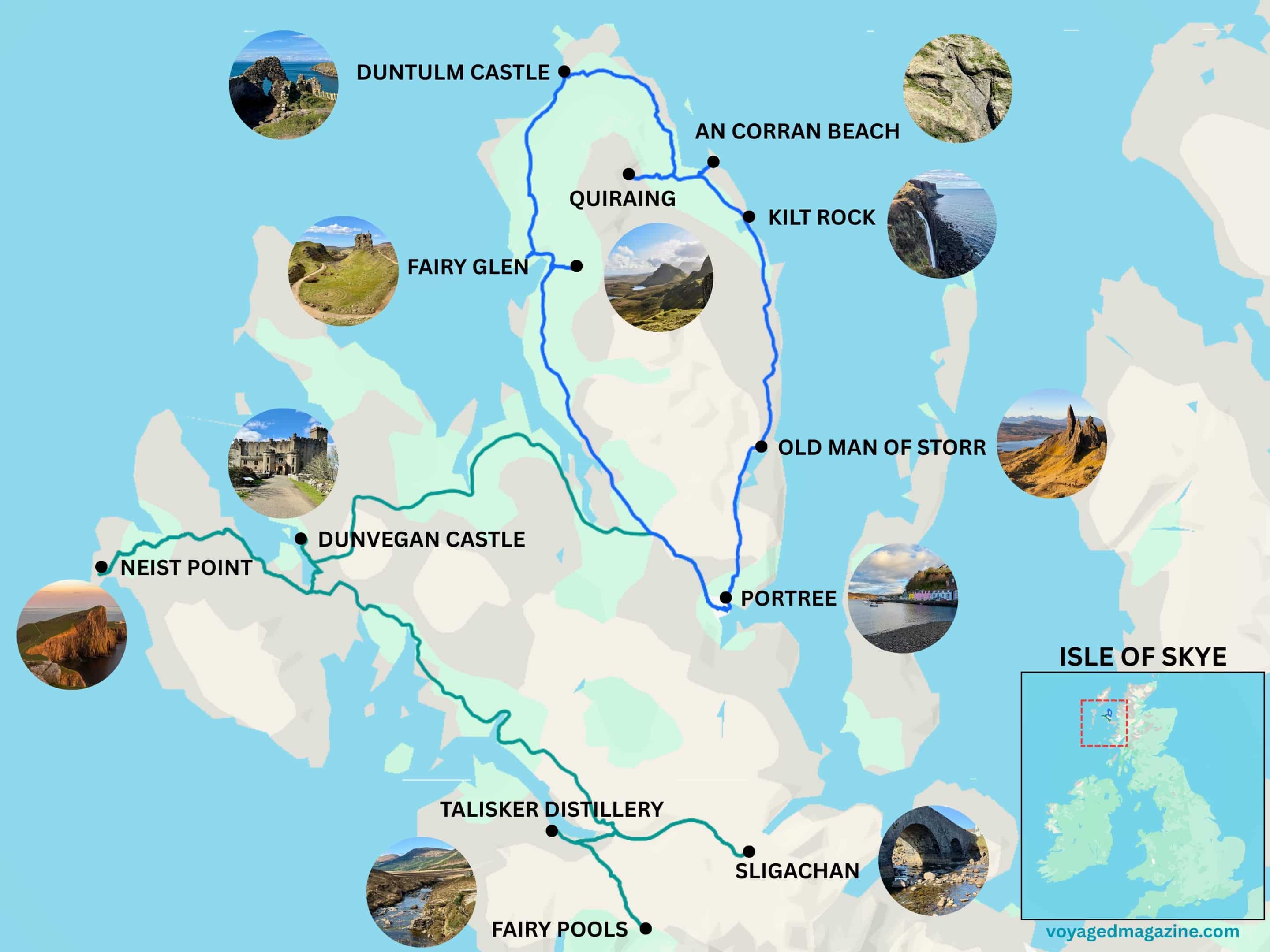 Isle of Skye Map Itinerary Isle of Skye Attractions Map things to do Itinerary