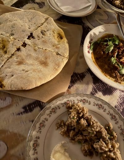 Kubdari and walnut beef shavi lomi georgian restaurant