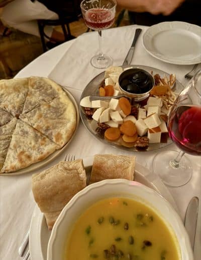 Lobiani and cheese plate at Iasamani georgian restaurant