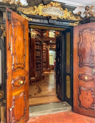 Entrance door to Abbey Library of Saint Gall Switzerland 10