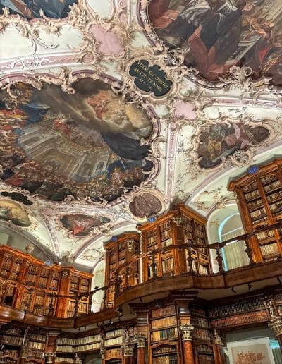 Painted ceiling of Abbey Library of Saint Gall Switzerland
