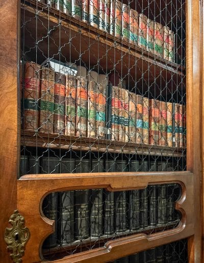Bookcase closeup Abbey Library of Saint Gall Switzerland