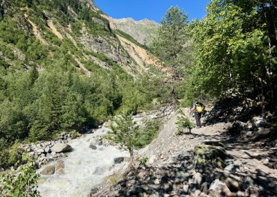 Riverside of Chalaadi Glacier