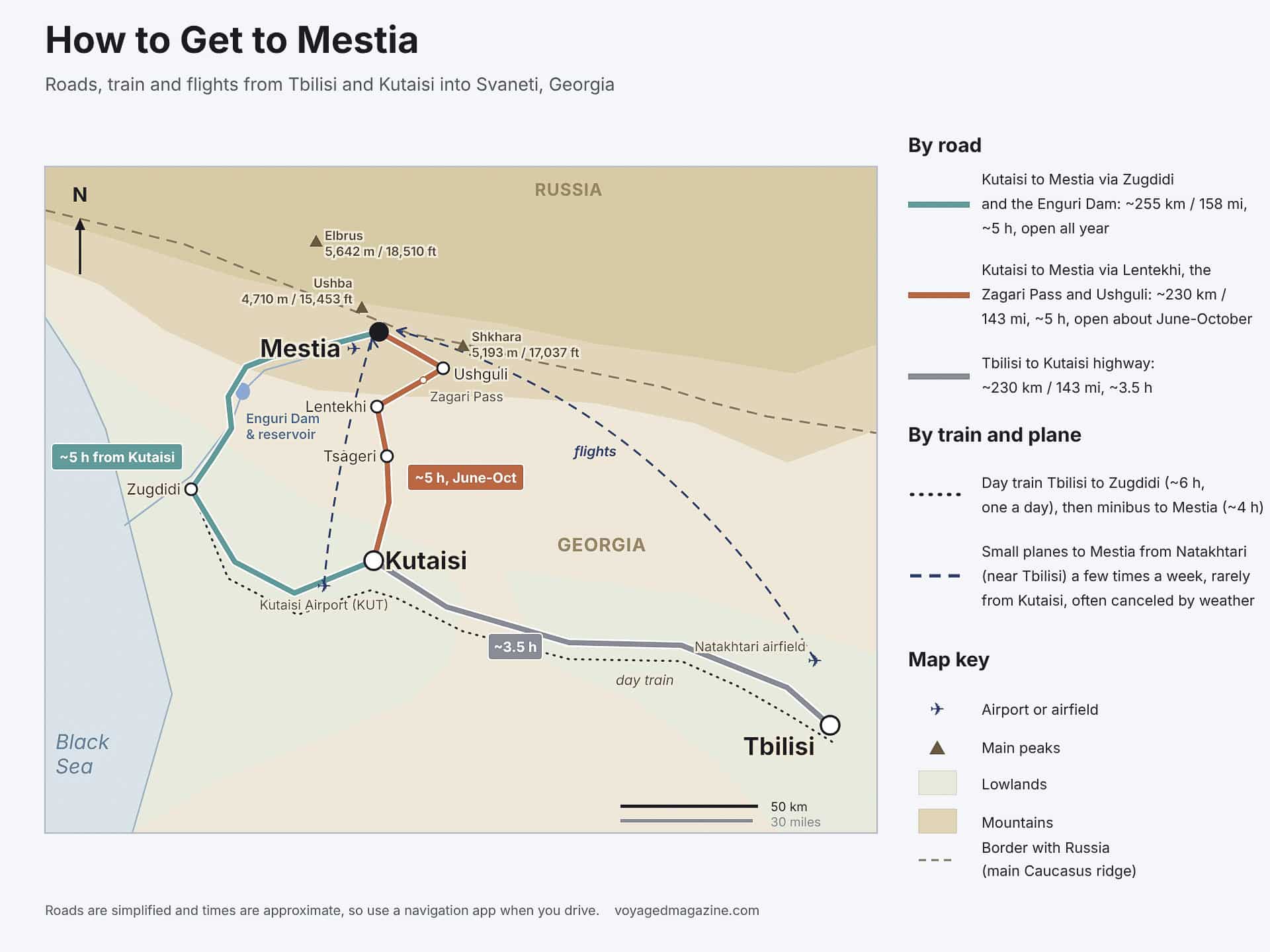 How To Get To Mestia Svaneti Map (1) Map How To Get To Mestia Svaneti Tbilisi Kutaisi