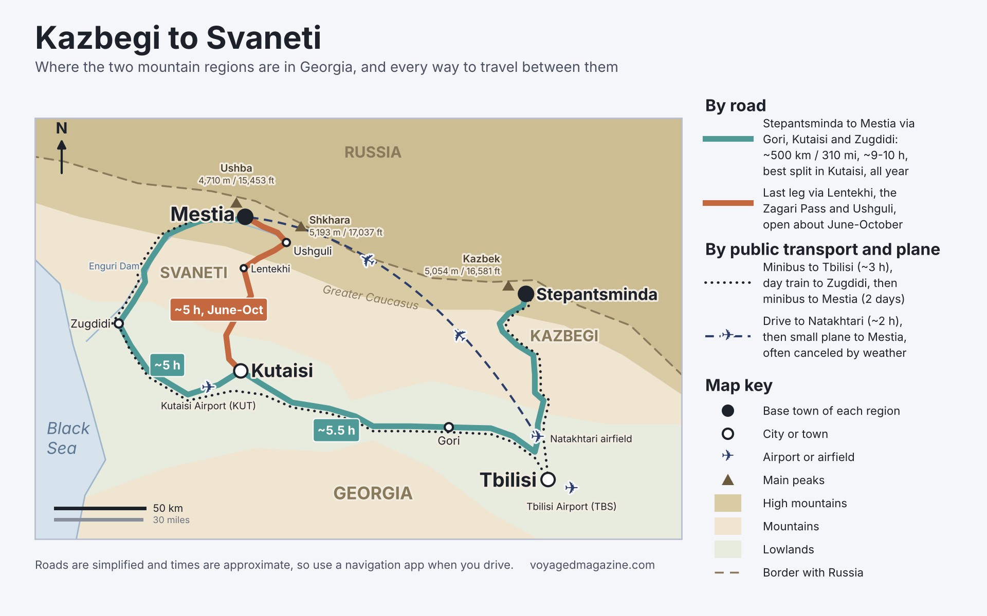 Kazbegi-to-svaneti-map Kazbegi to svaneti map