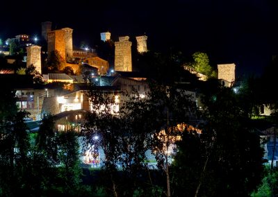 Mestia at night from Lahili Hotel