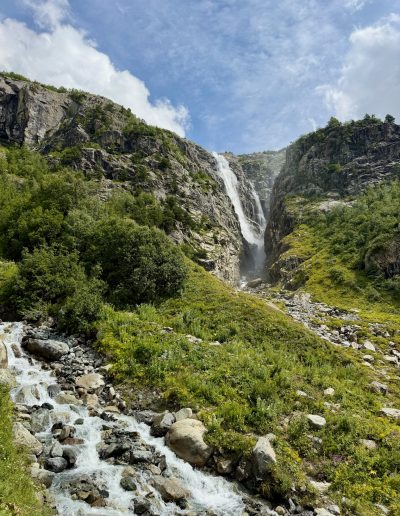 Shdugra (Ushba) Waterfall Close up