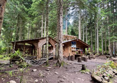 Wooden cafè on Shdugra Waterfall Trail