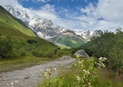 Hiking in Svaneti Mountains Glaciers Trail